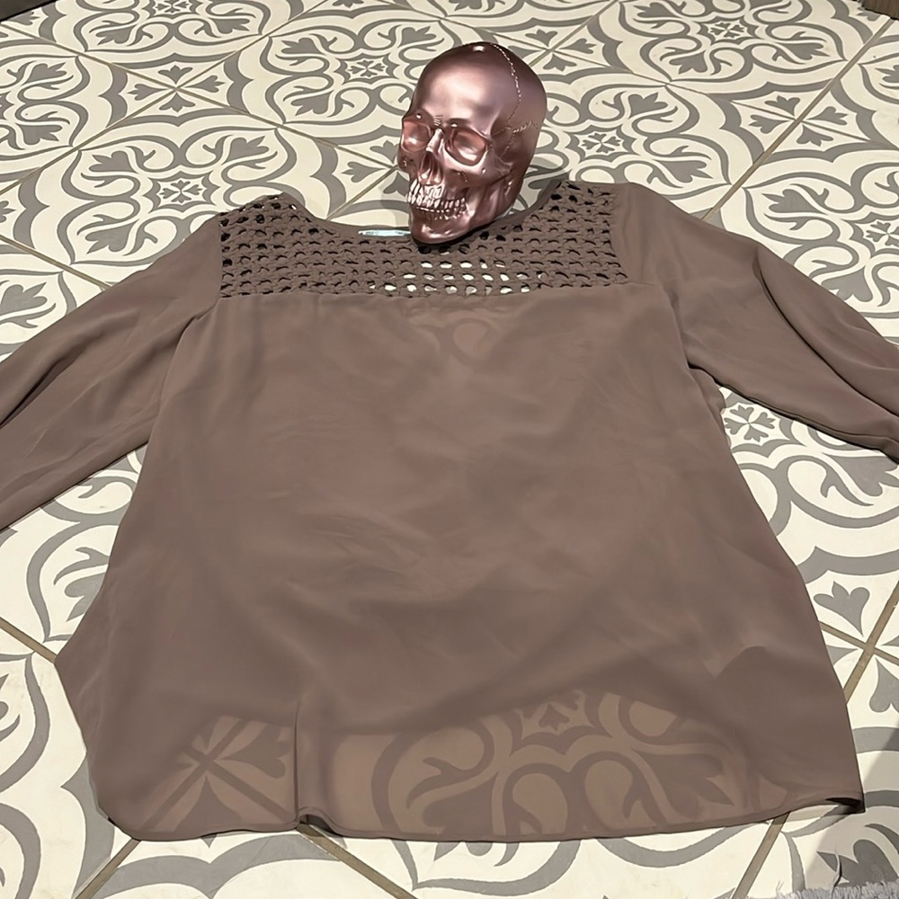 Maurice’s Neutral Blouse with Unique top and back